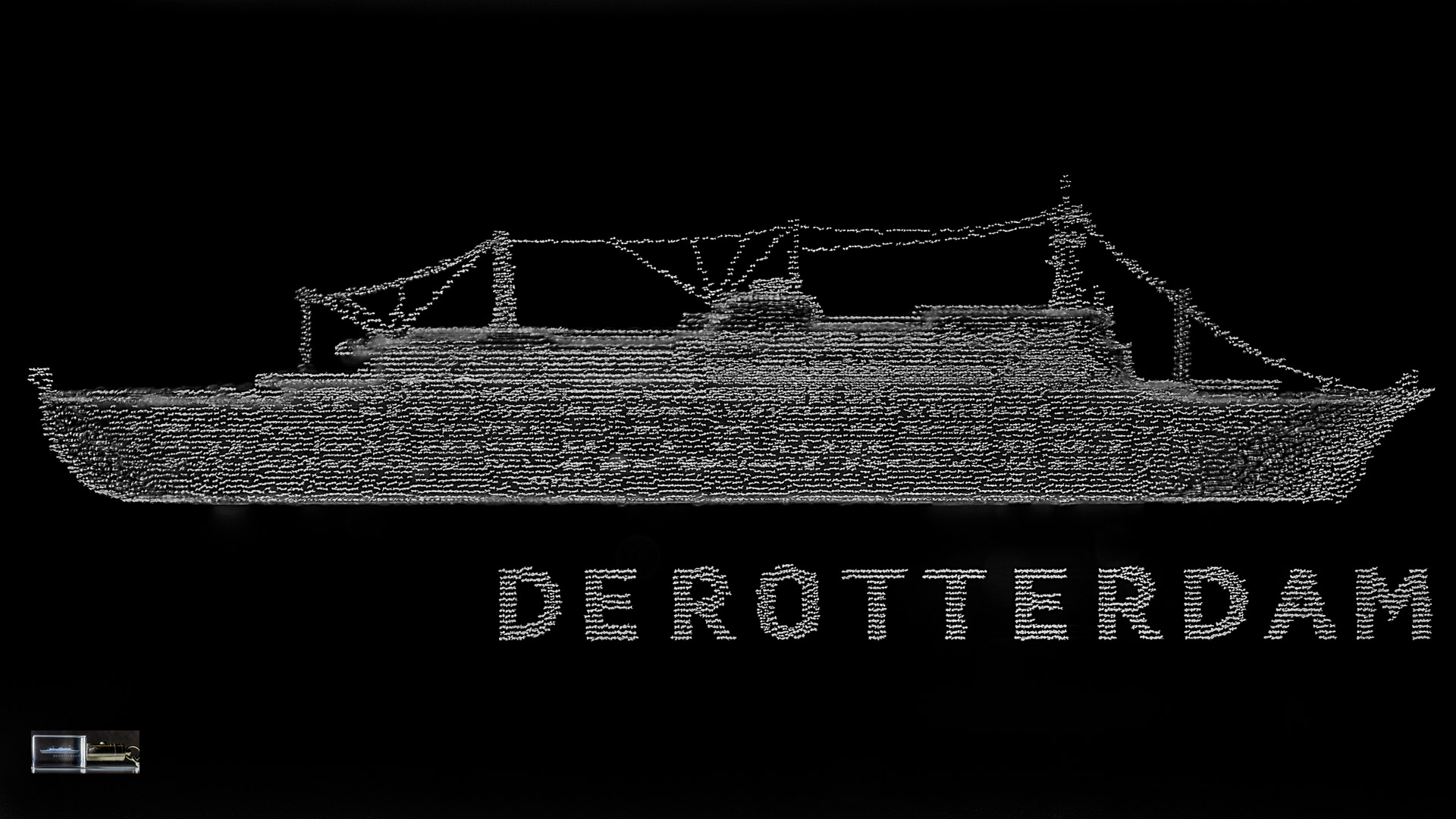 Foto van een sleutelhangen van de ss Rotterdam, dag 1095