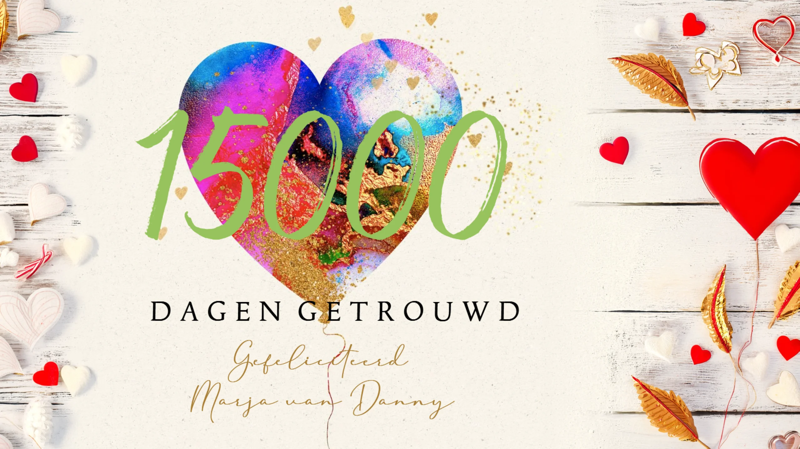 Vandaag zijn wij 15000 dagen getrouwd, dag 2450